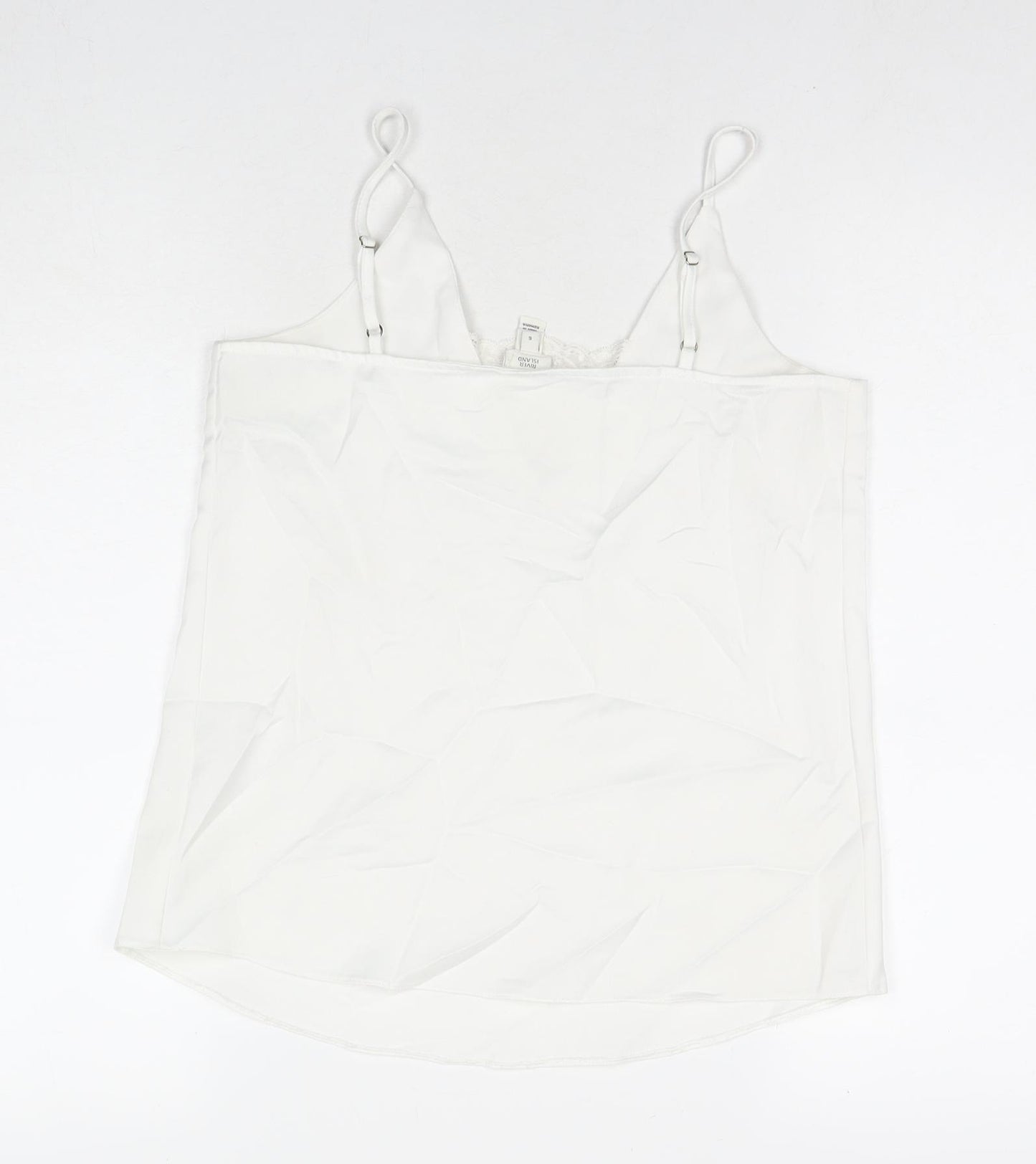 Miss Selfridge Womens White Polyester Basic Tank Size 6 V-Neck