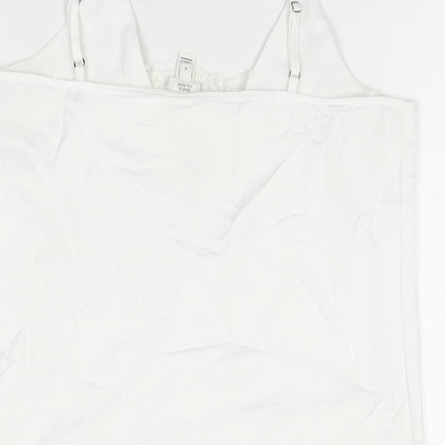 Miss Selfridge Womens White Polyester Basic Tank Size 6 V-Neck
