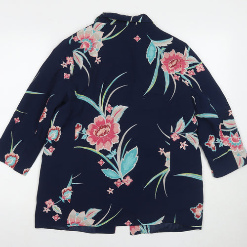 Bonmarché Womens Blue Floral Kimono Blazer Size 12