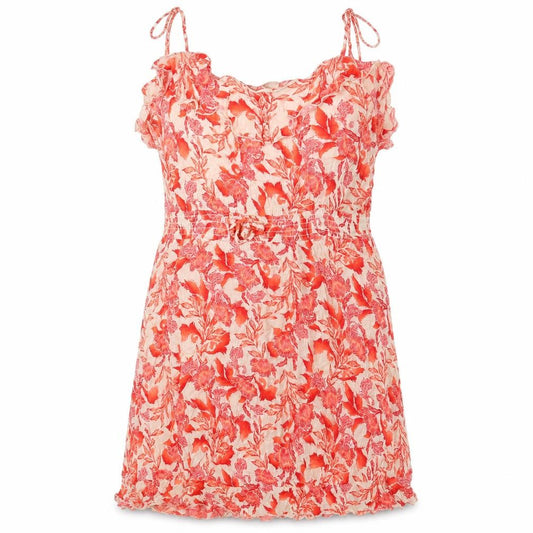 Front view of Debenhams women’s red floral viscose tank dress, size M, v-neck pullover
