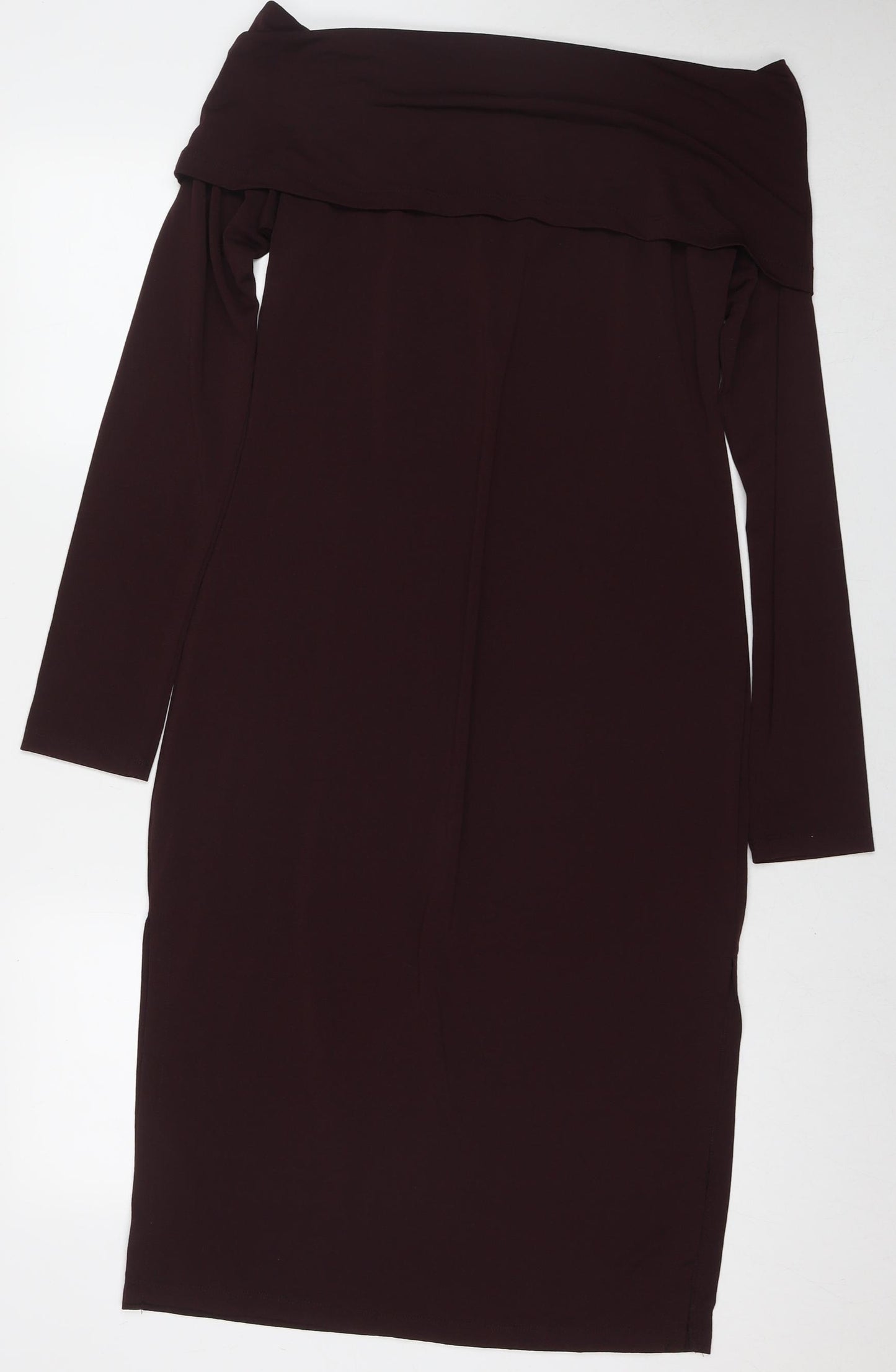 H&M Womens Brown Polyester A-Line Size L Off the Shoulder Pullover