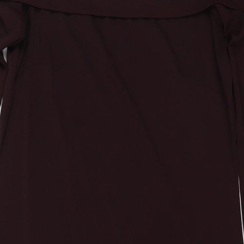 H&M Womens Brown Polyester A-Line Size L Off the Shoulder Pullover