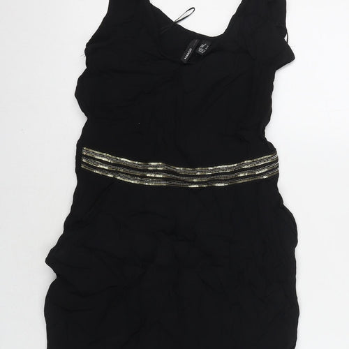Mango Womens Black Viscose Tank Dress Size M Scoop Neck Pullover