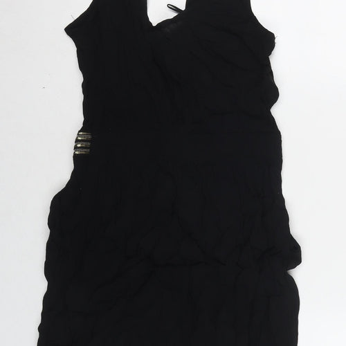 Mango Womens Black Viscose Tank Dress Size M Scoop Neck Pullover