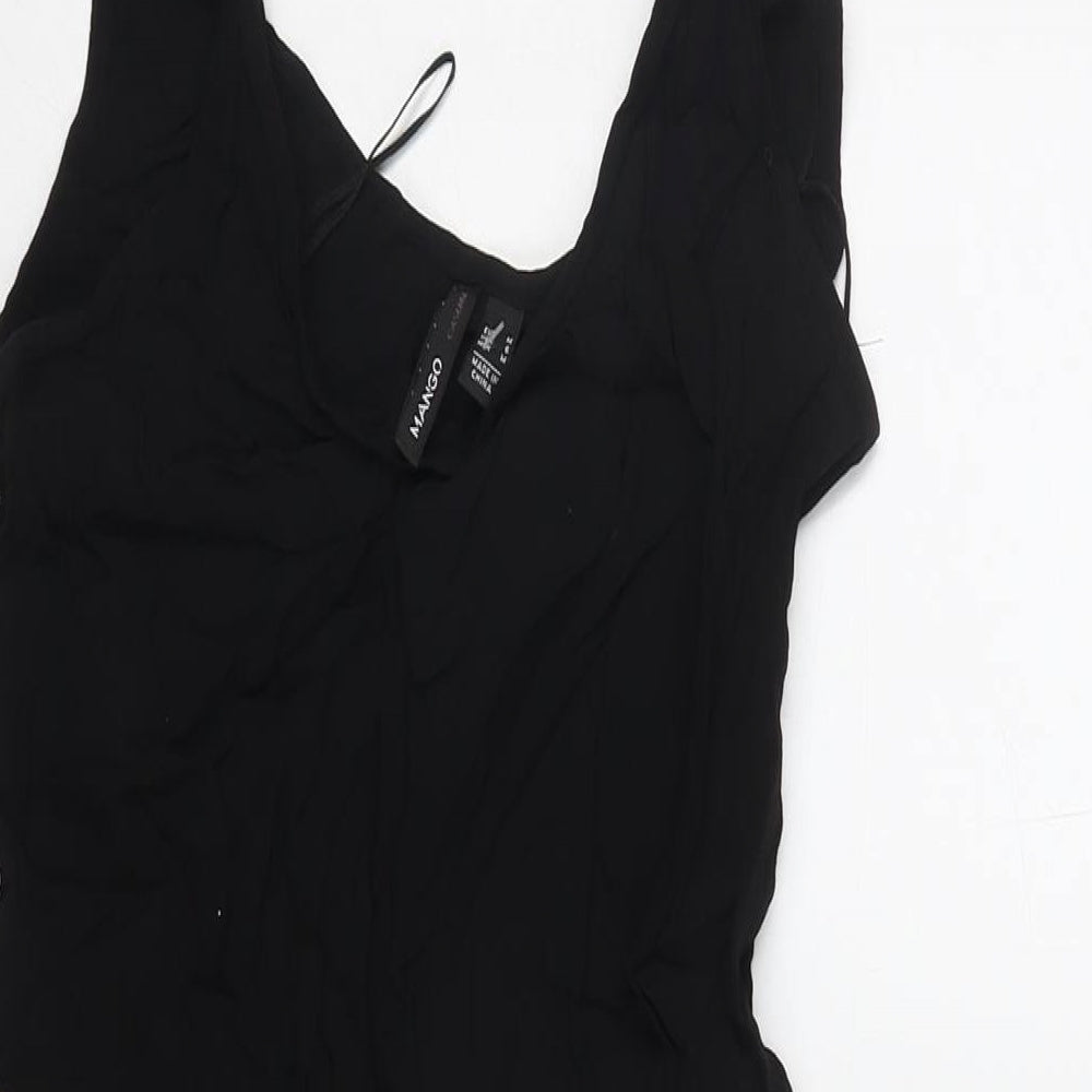 Mango Womens Black Viscose Tank Dress Size M Scoop Neck Pullover