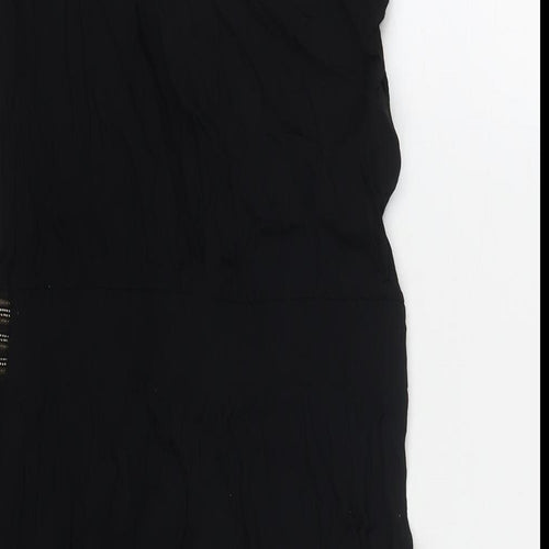 Mango Womens Black Viscose Tank Dress Size M Scoop Neck Pullover