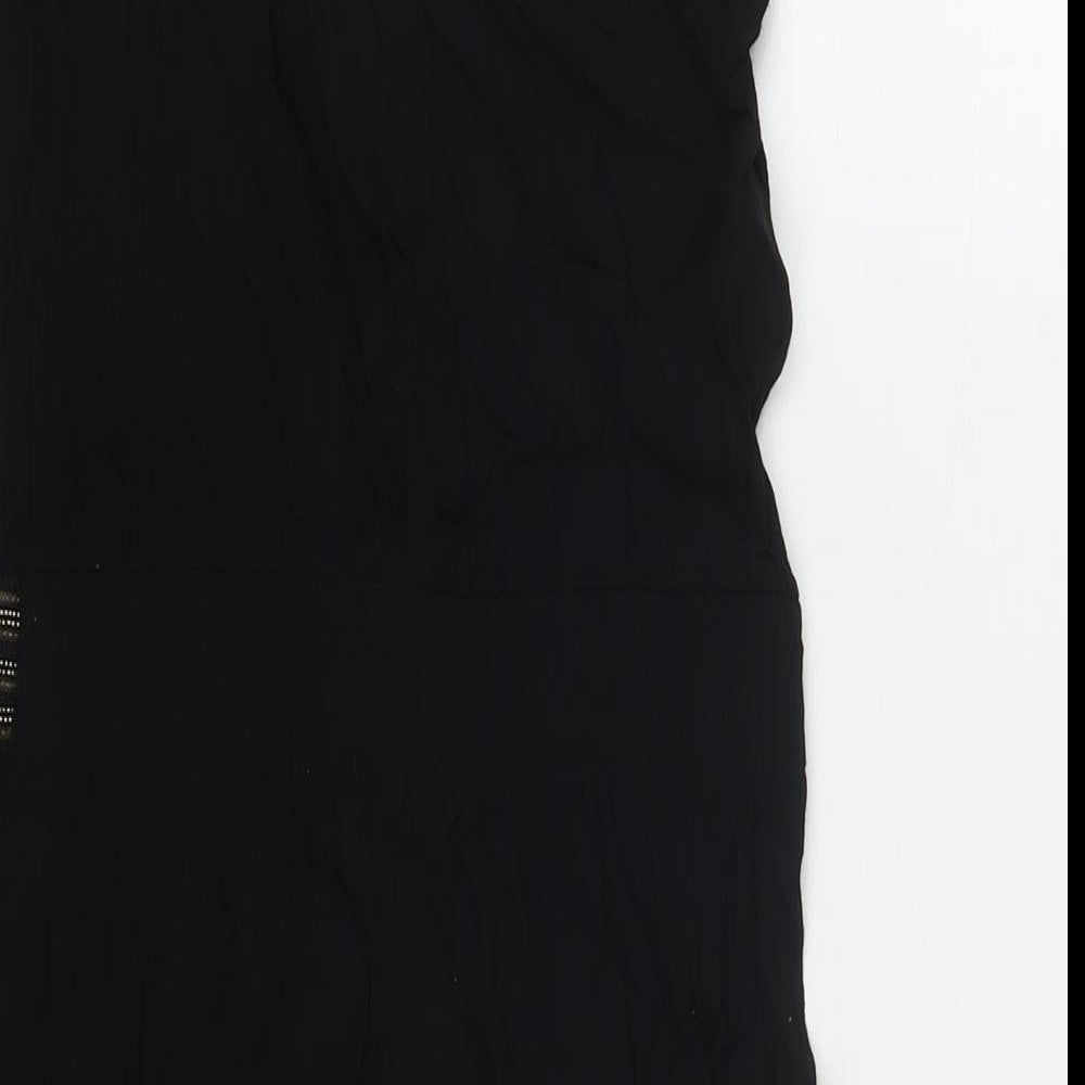 Mango Womens Black Viscose Tank Dress Size M Scoop Neck Pullover