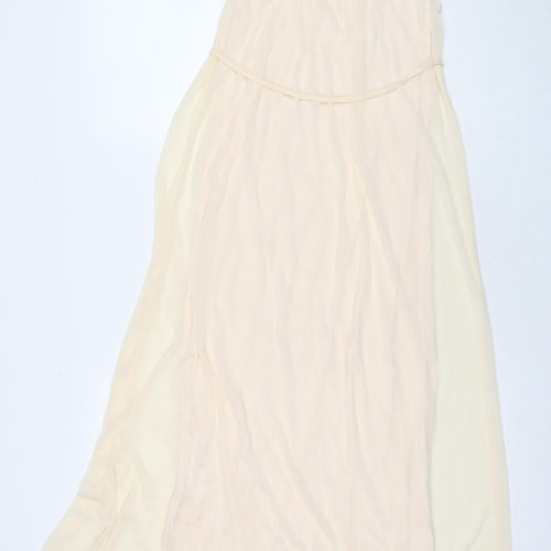 H&M Womens Beige Polyester Maxi Size XS Scoop Neck Pullover