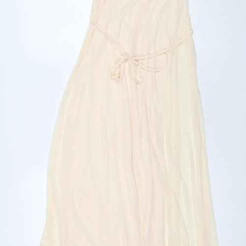 H&M Womens Beige Polyester Maxi Size XS Scoop Neck Pullover