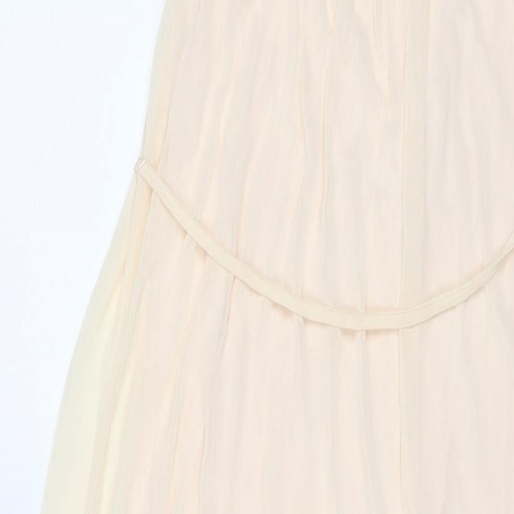 H&M Womens Beige Polyester Maxi Size XS Scoop Neck Pullover