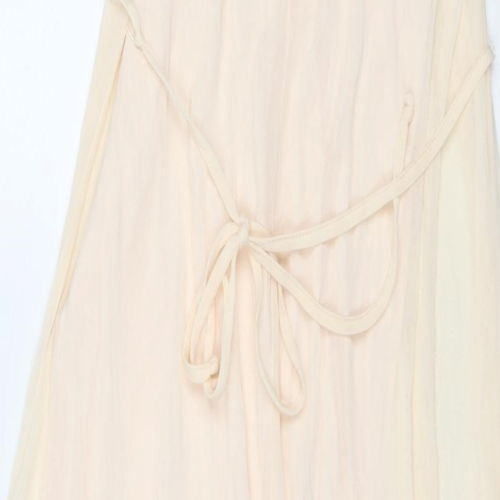 H&M Womens Beige Polyester Maxi Size XS Scoop Neck Pullover