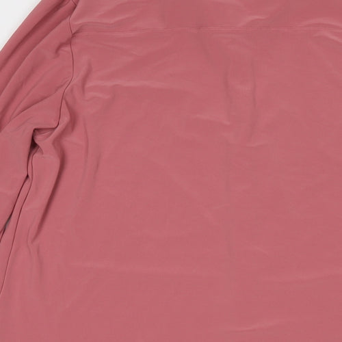 Nina Leonard Womens Pink Polyester Basic Button-Up Size XL Collared