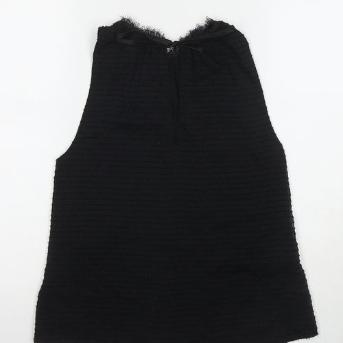 Mango Womens Black Polyester Basic Tank Size S Round Neck