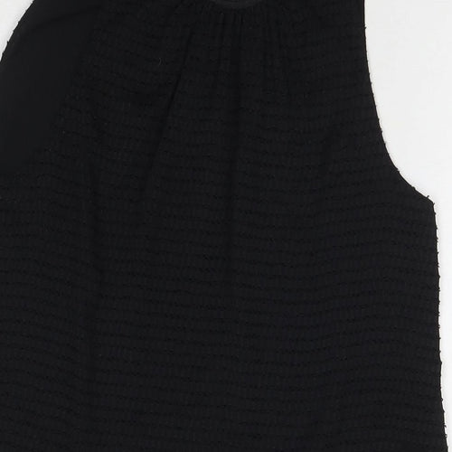 Mango Womens Black Polyester Basic Tank Size S Round Neck