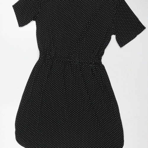 Warehouse Womens Black Polyester A-Line Size 10 Round Neck Pullover