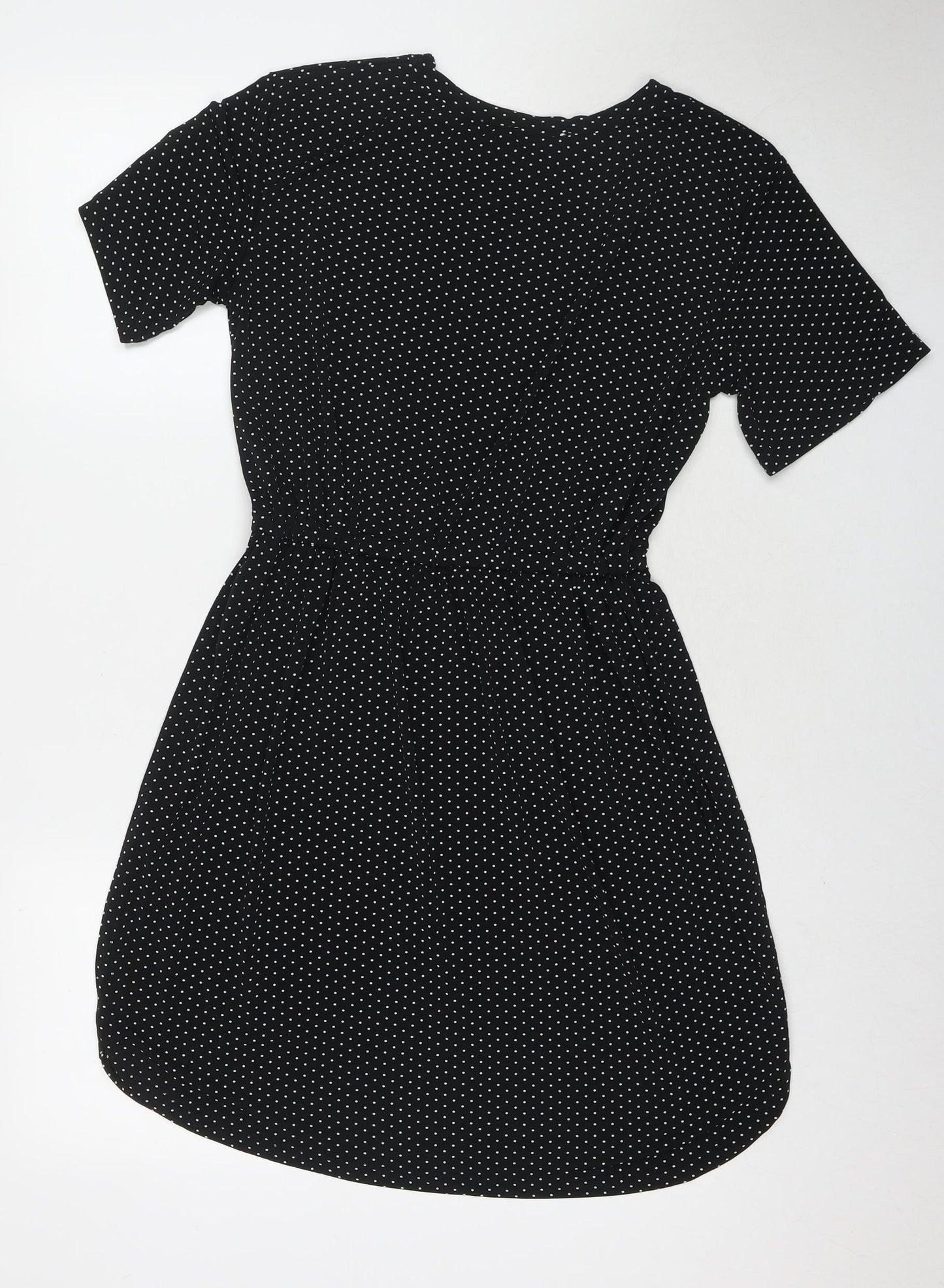 Warehouse Womens Black Polyester A-Line Size 10 Round Neck Pullover