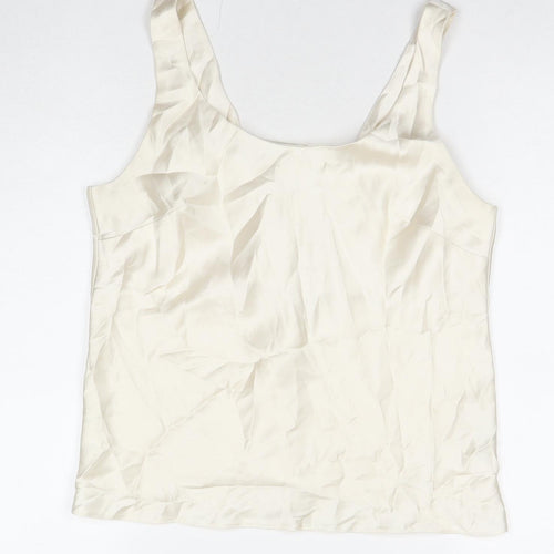 ASOS Womens Ivory Polyester Basic Tank Size 12 Round Neck