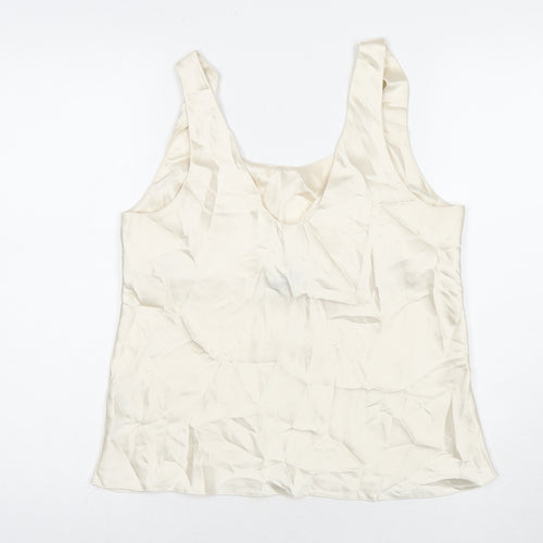 ASOS Womens Ivory Polyester Basic Tank Size 12 Round Neck