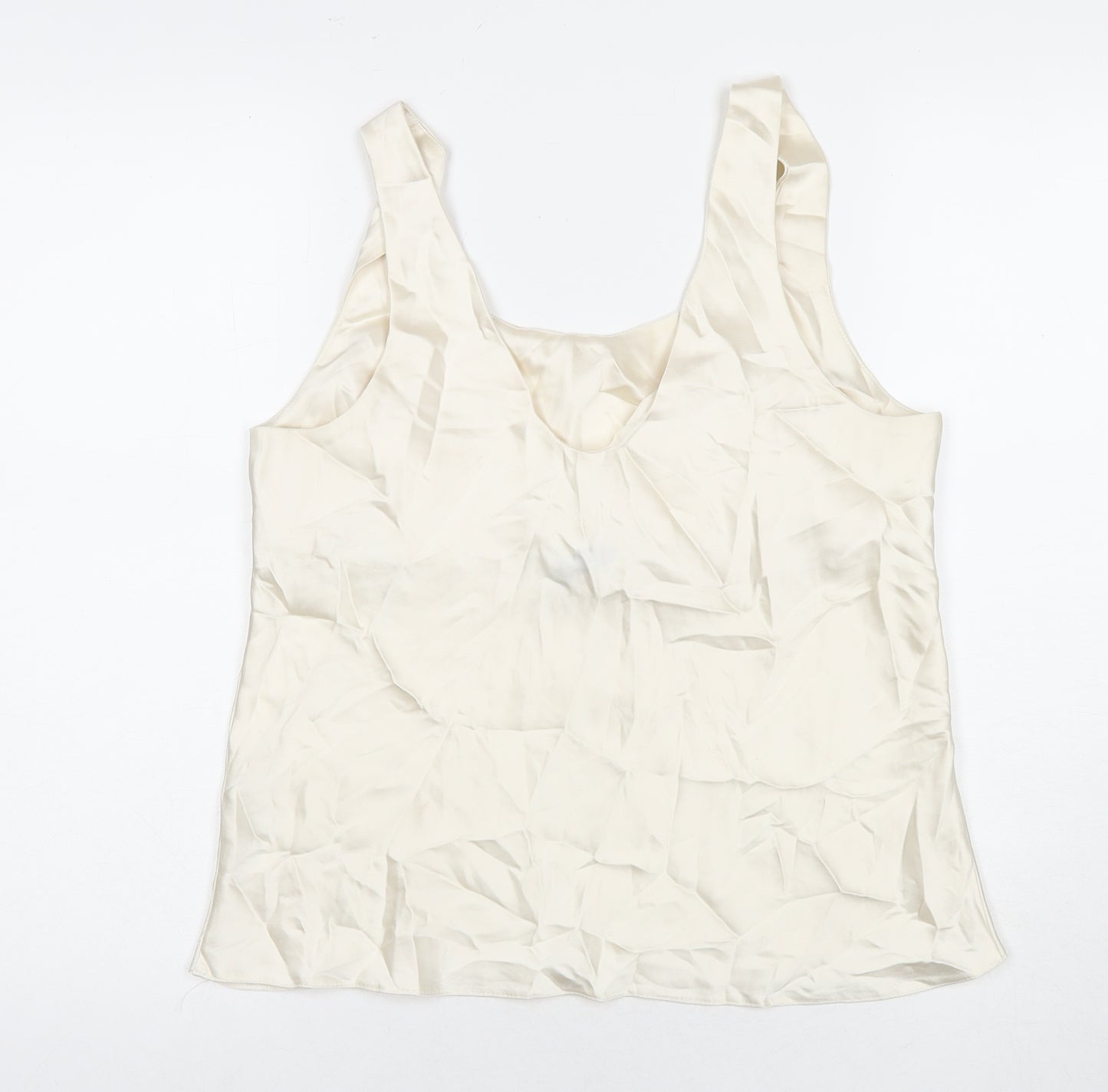 ASOS Womens Ivory Polyester Basic Tank Size 12 Round Neck