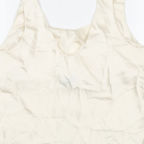 ASOS Womens Ivory Polyester Basic Tank Size 12 Round Neck