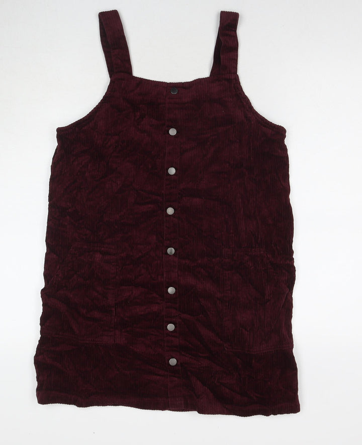 New Look Womens Red Cotton A-Line Size 12 Round Neck Pullover