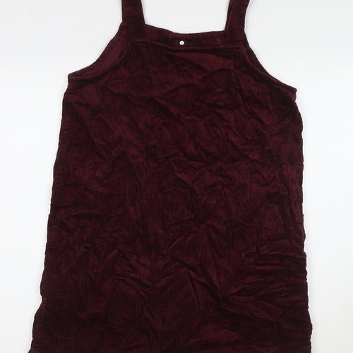 New Look Womens Red Cotton A-Line Size 12 Round Neck Pullover