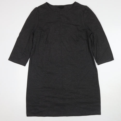 New Look Womens Grey Polyester A-Line Size 14 Round Neck Pullover
