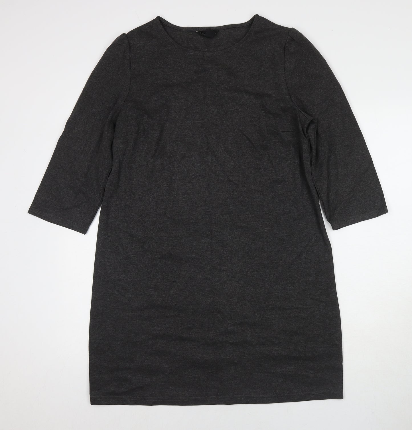 New Look Womens Grey Polyester A-Line Size 14 Round Neck Pullover