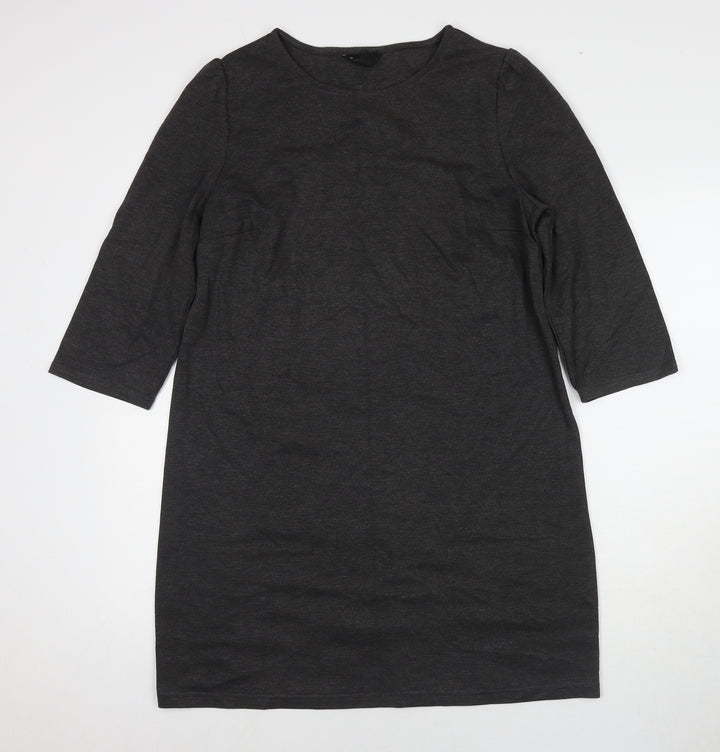New Look Womens Grey Polyester A-Line Size 14 Round Neck Pullover