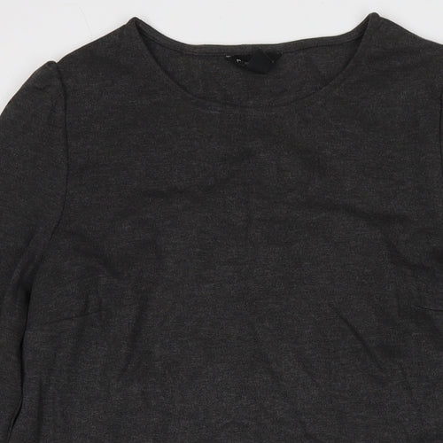 New Look Womens Grey Polyester A-Line Size 14 Round Neck Pullover