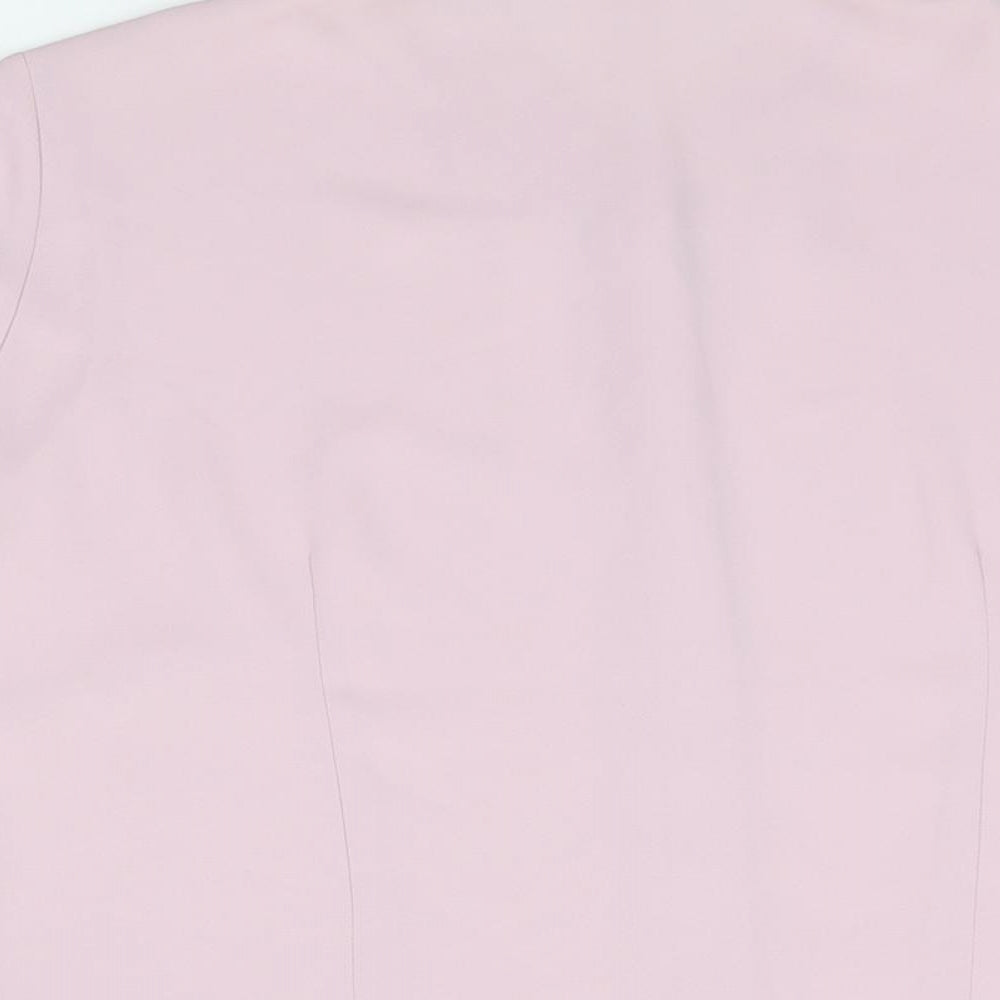 Marks and Spencer Womens Pink Polyester Basic Button-Up Size 14 Collared