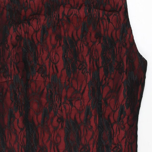 Per Una Womens Black Floral Polyamide Bodycon Size 10 Round Neck Zip
