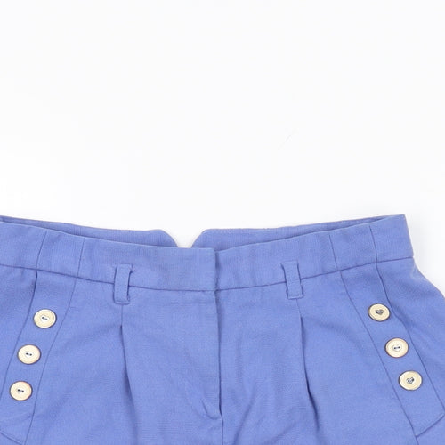 Topshop Womens Blue Polyester Mini Skirt Size 10 Zip