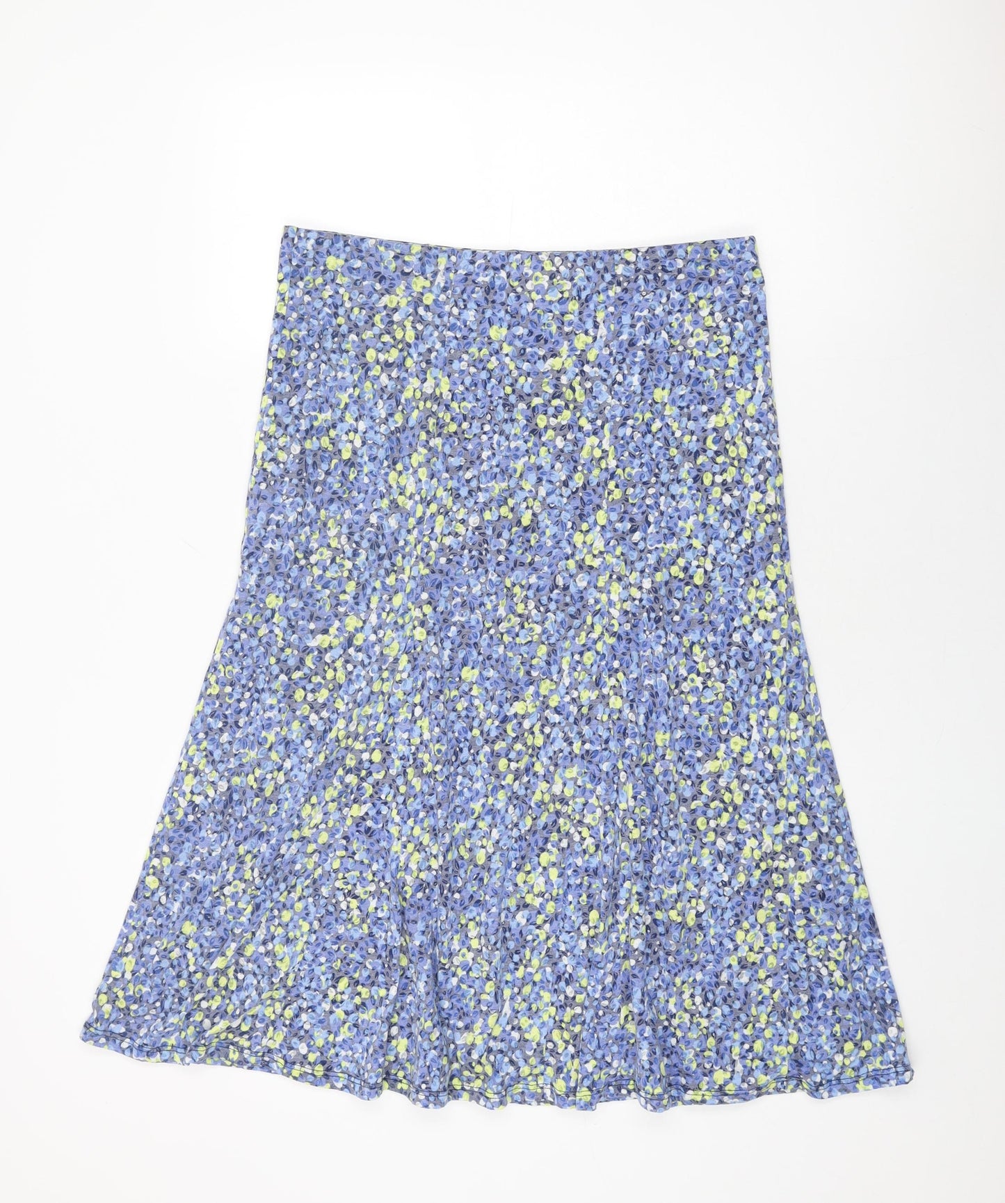 M&Co Womens Blue Geometric Polyester Swing Skirt Size 14