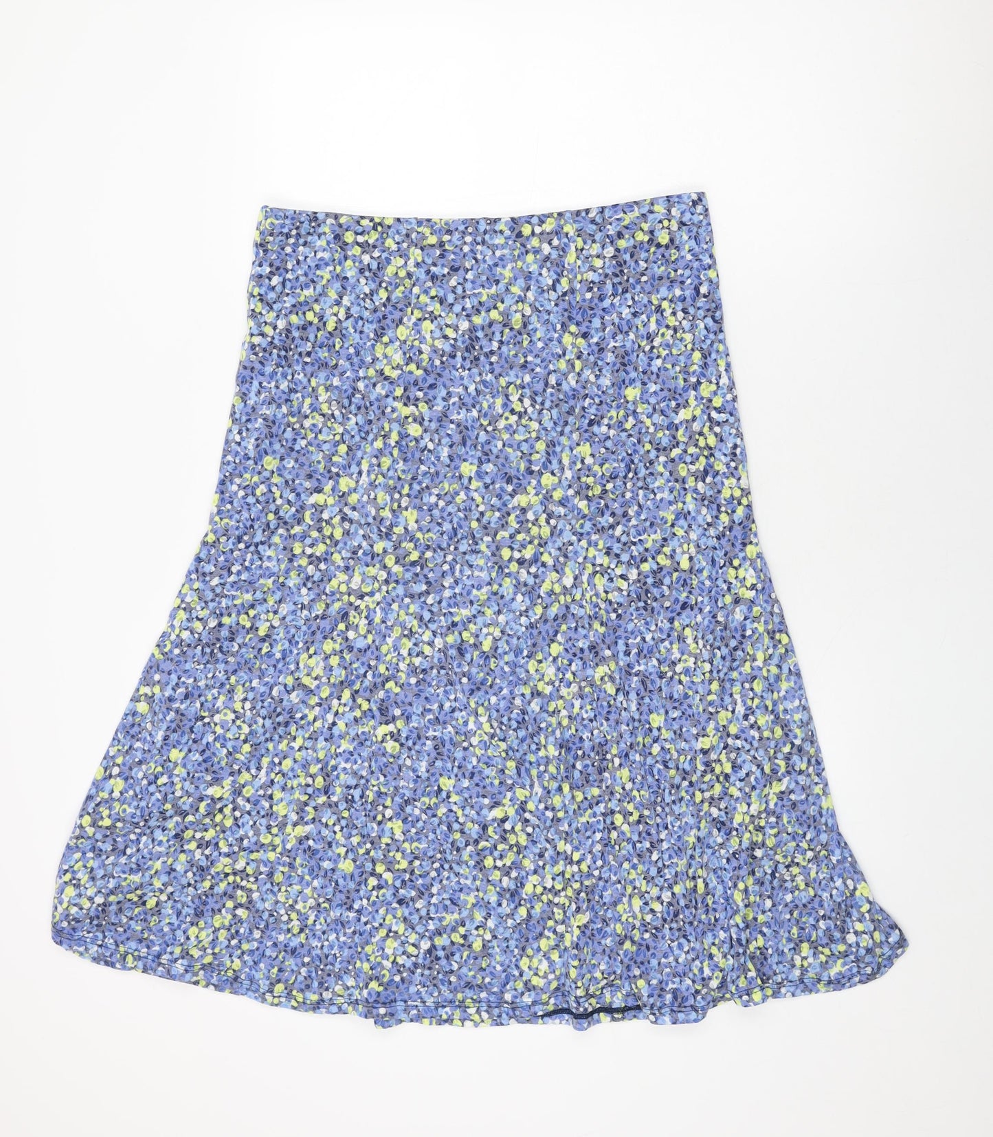 M&Co Womens Blue Geometric Polyester Swing Skirt Size 14