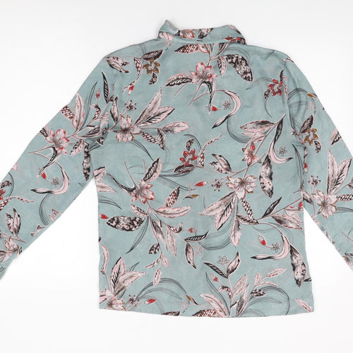 Autograph Womens Blue Floral Polyester Top Pyjama Top Size 10 Button