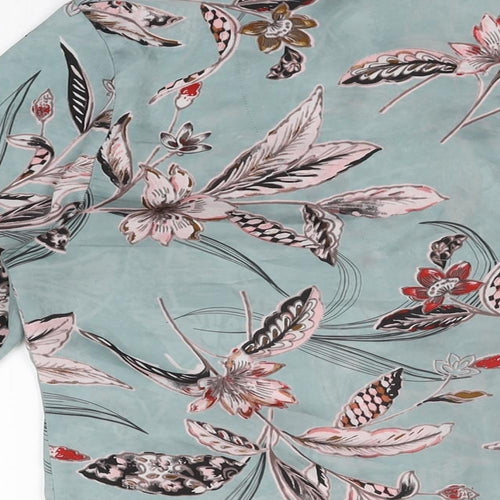 Autograph Womens Blue Floral Polyester Top Pyjama Top Size 10 Button