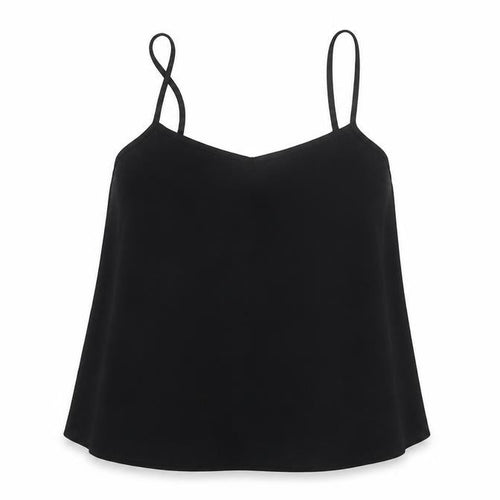 Topshop Womens Black Polyester Camisole T-Shirt Size 12 V-Neck