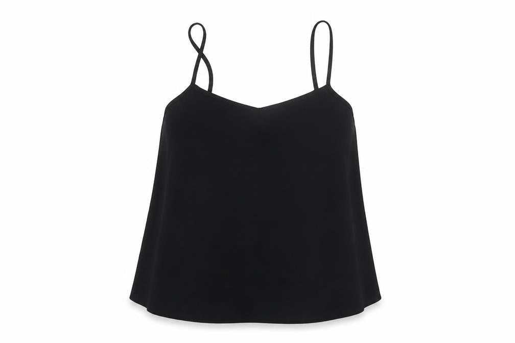Topshop Womens Black Polyester Camisole T-Shirt Size 12 V-Neck