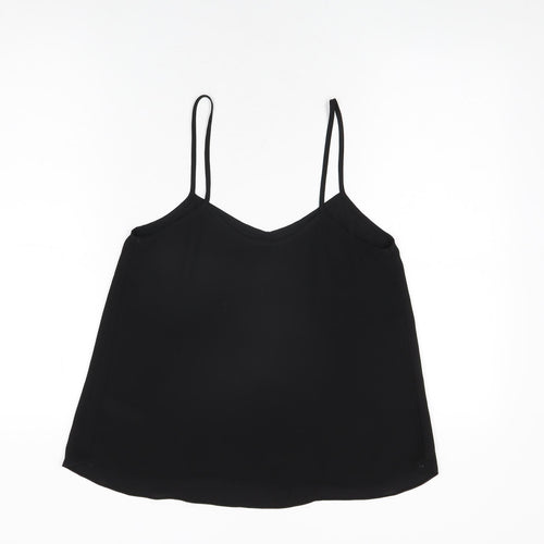 Topshop Womens Black Polyester Camisole T-Shirt Size 12 V-Neck