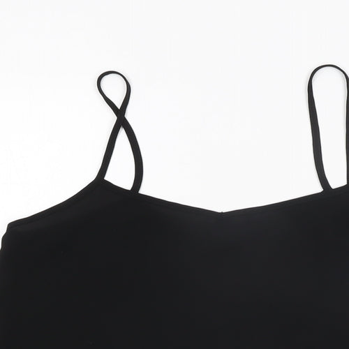 Topshop Womens Black Polyester Camisole T-Shirt Size 12 V-Neck