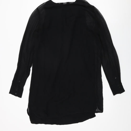 Vince Womens Black Silk Shift Size 4 V-Neck Button