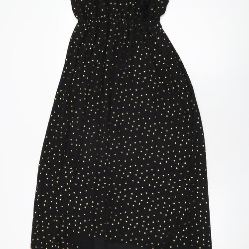 Calliope Womens Black Polka Dot Polyester Shift Size M Round Neck Tie