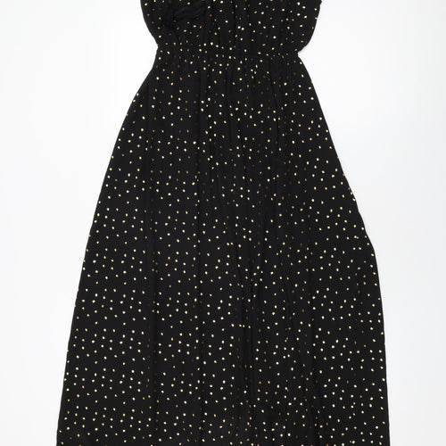 Calliope Womens Black Polka Dot Polyester Shift Size M Round Neck Tie