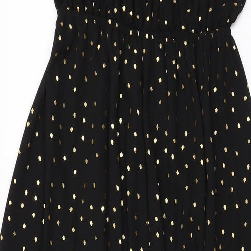 Calliope Womens Black Polka Dot Polyester Shift Size M Round Neck Tie