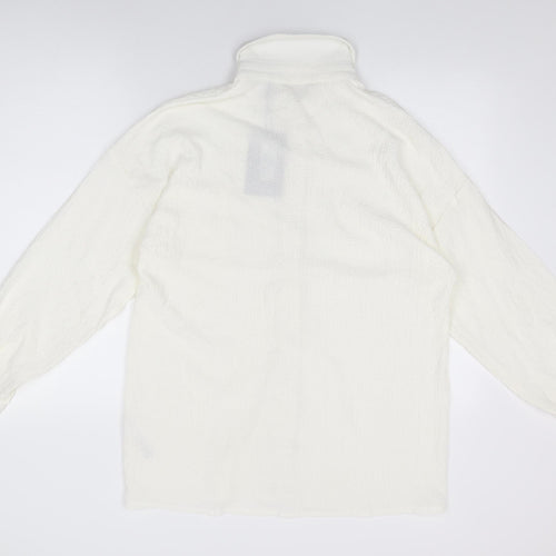 PRETTYLITTLETHING Womens White Polyester Basic Button-Up Size 12 Collared