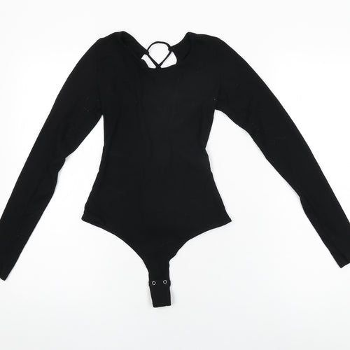 Garage Womens Black Polyester Bodysuit One-Piece Size S Snap
