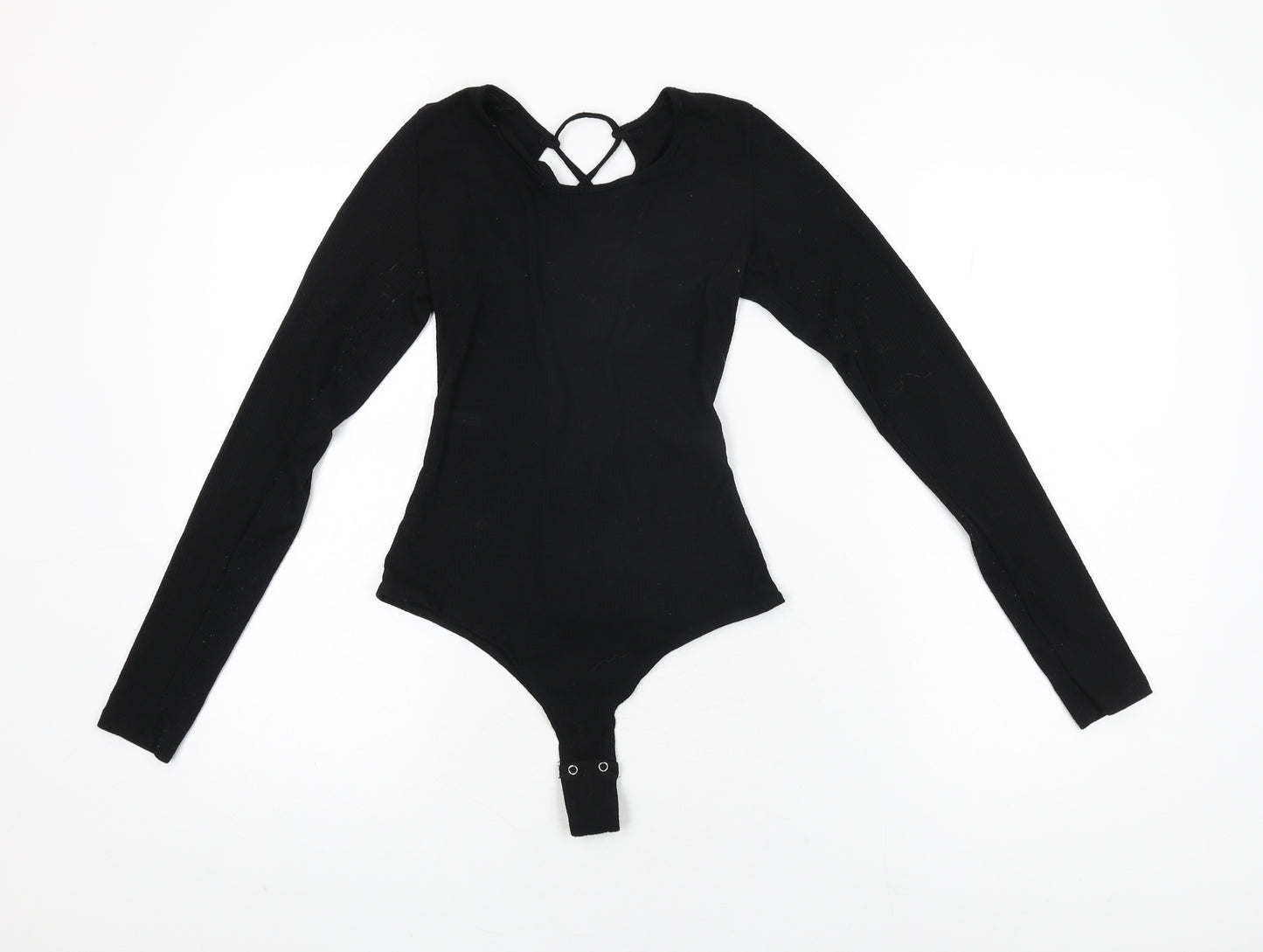 Garage Womens Black Polyester Bodysuit One-Piece Size S Snap