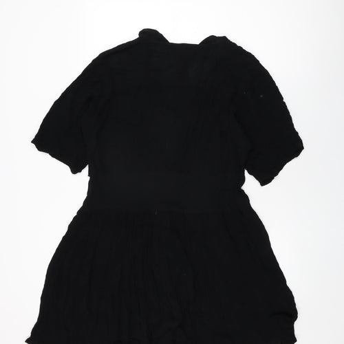 ASOS Womens Black Viscose Shift Size 10 V-Neck Button