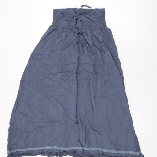 Miz Dee Womens Blue Polyester Swing Skirt Size L Drawstring